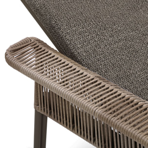 Lot de 2 chaises longues en aluminium et tissu moka MADRAGUE