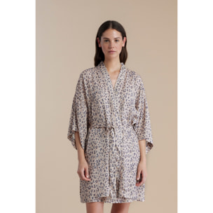 Vestaglia donna in viscosa manica 3/4 articolo animalier Noidinotte