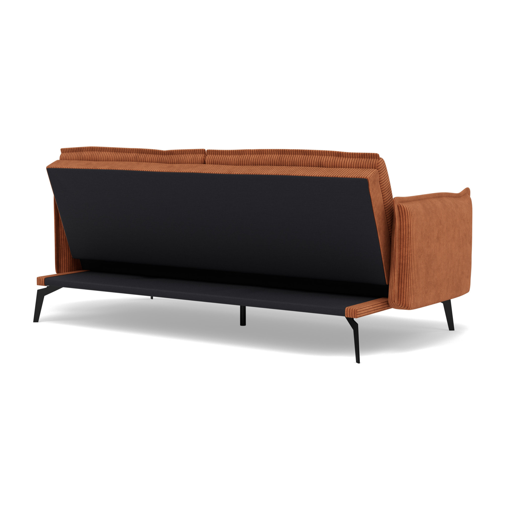 Lexie - Canapé convertible clic-clac 2 places en velours côtelé - Terracotta