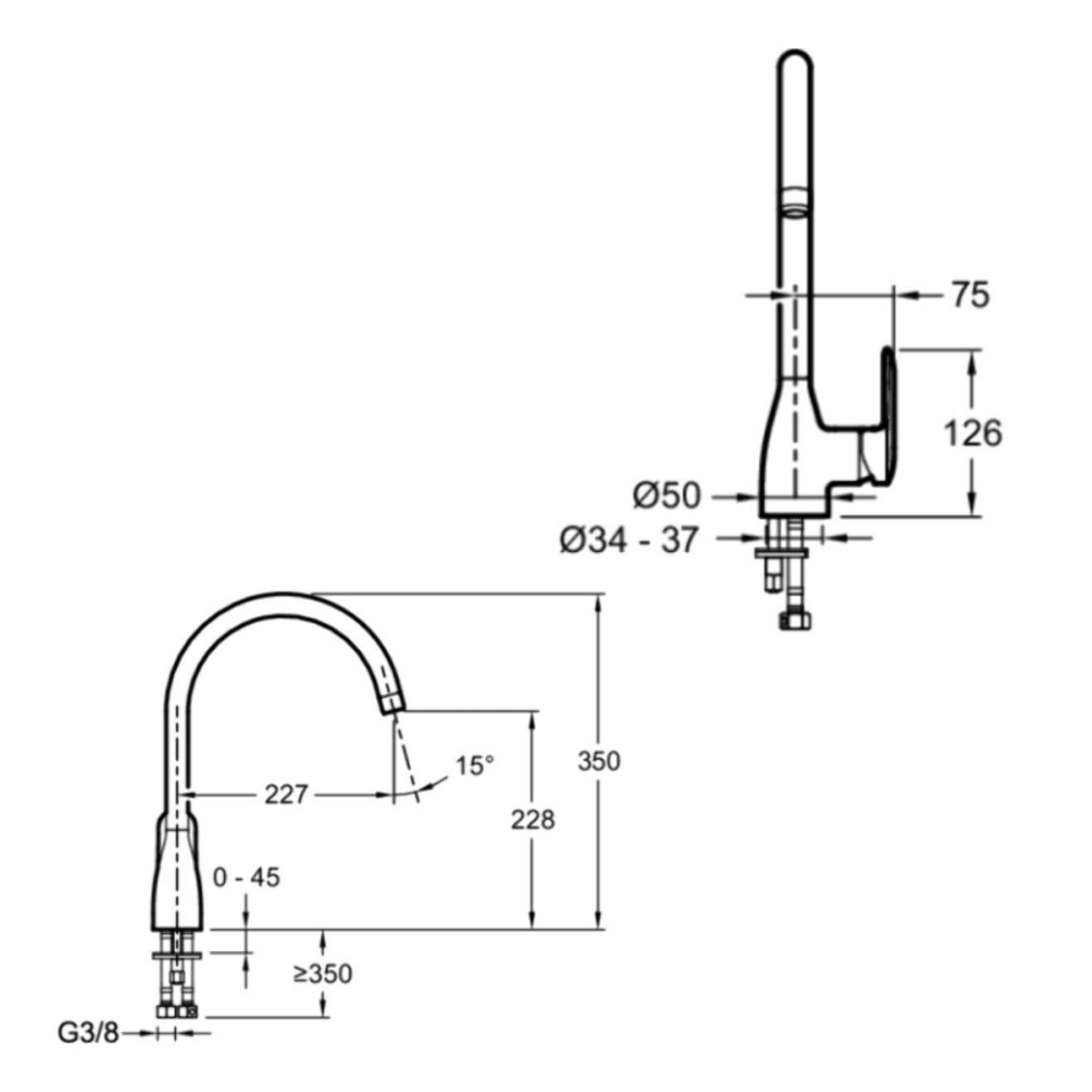 Robinet de cuisine Kumin