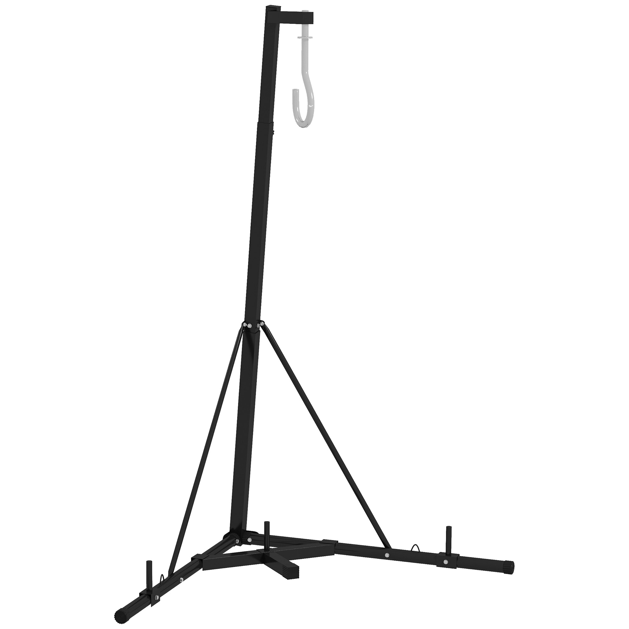 Support sac de frappe sur pied - hauteur réglable, pliable, à lester - charge max. 60 Kg - acier noir