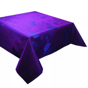 Nappe enduite jacquard Mille feuilles pourpre