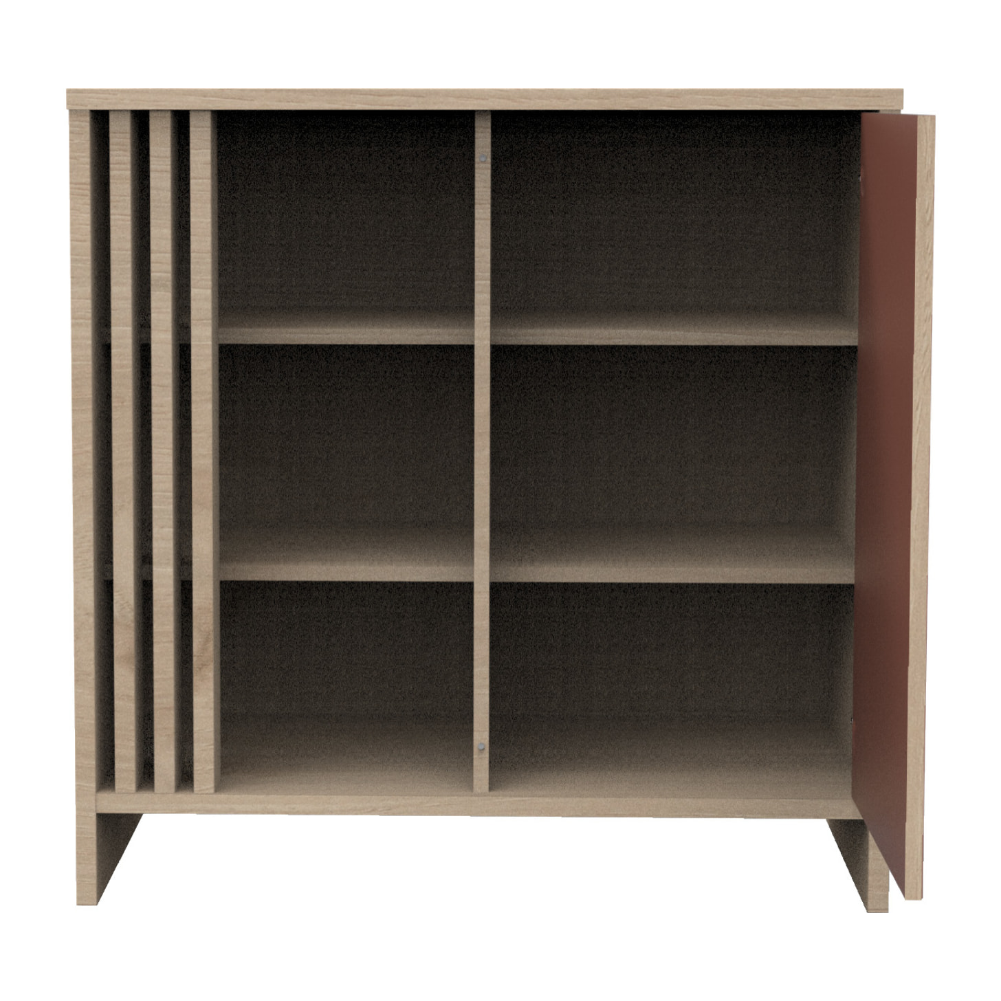 Chambre bébé évolutive Tokyo, Lit 140x70 évolutif et Commode à langer claustra - Chêne suave
