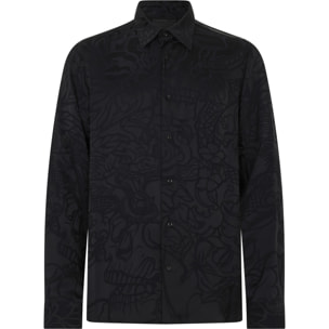 PHILIPP PLEIN Loose Fit Silk Shirt Dragon Skull