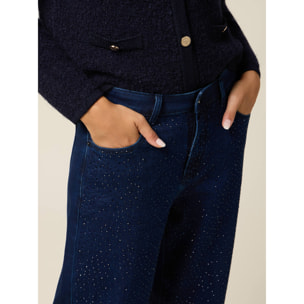Oltre - Jeans regular con cristalli - Blu