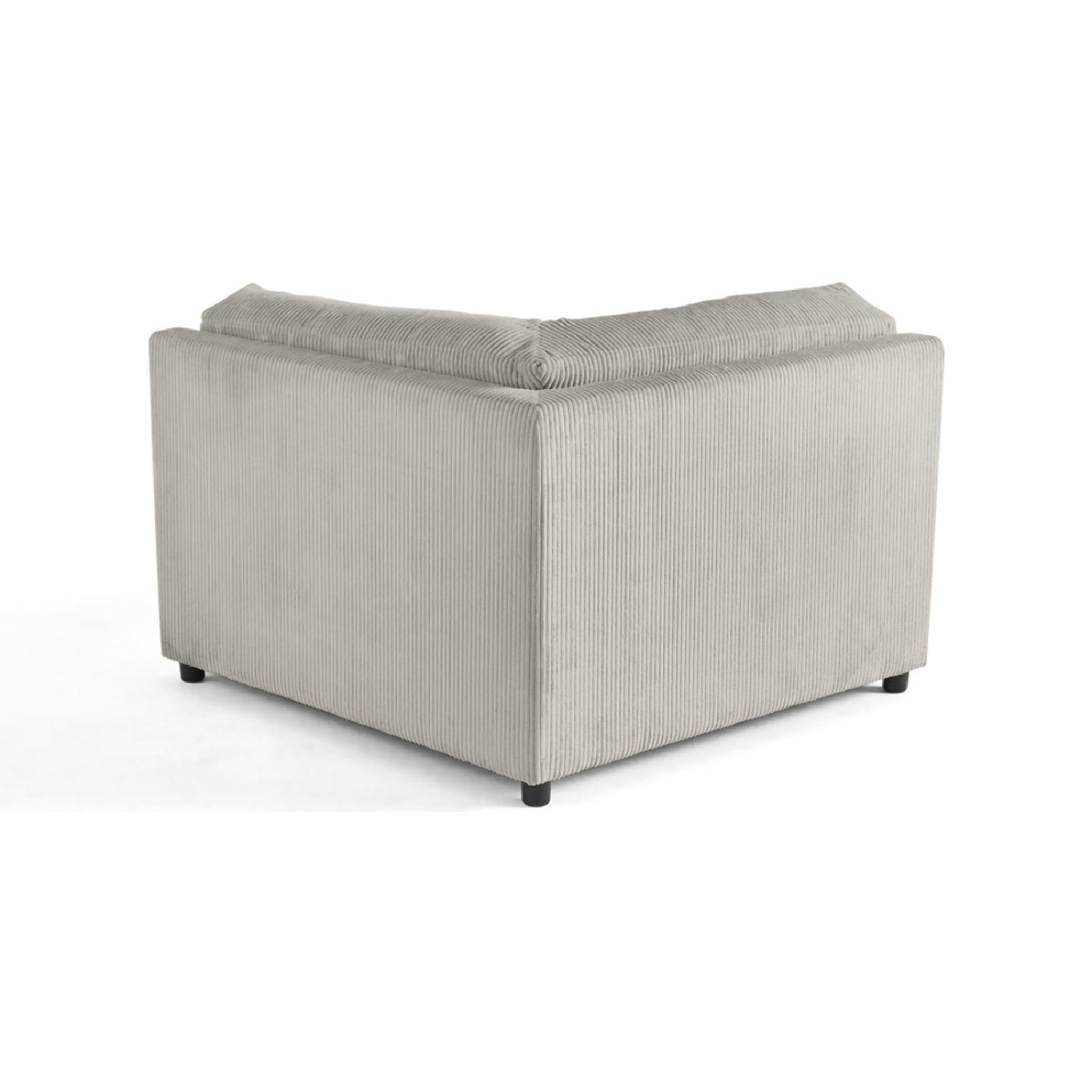 Garance - module d'assise d'angle réversible - en velours côtelé - Gris clair