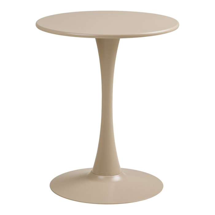 Tavolo bistro Meira in acciaio taupe ø60 cm