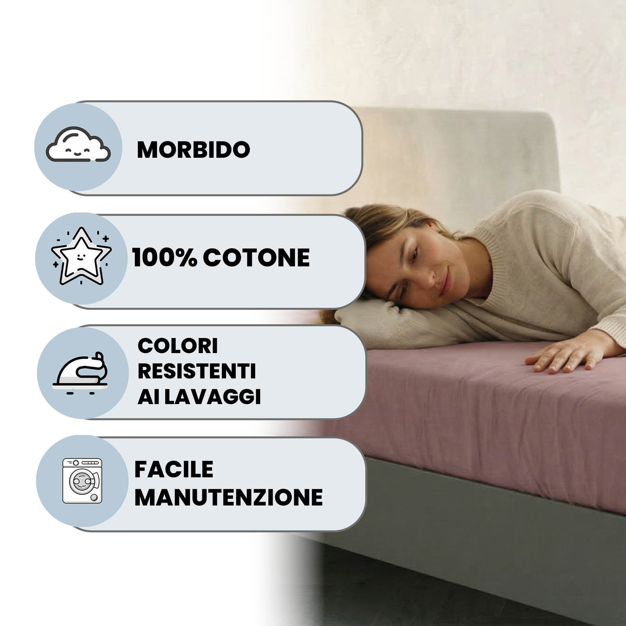 LENZUOLO SOTTO CON ANGOLI MAX COLOR, 100% COTONE MADE IN ITALY