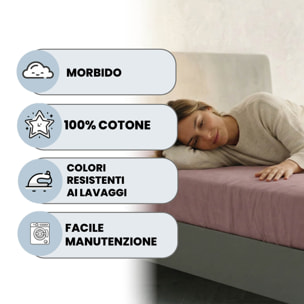 LENZUOLO SOTTO CON ANGOLI MAX COLOR, 100% COTONE MADE IN ITALY