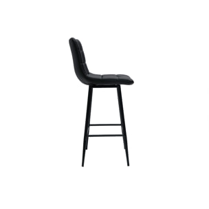 Tabourets de bar design noirs H65 cm (lot de 2) MAXWELL