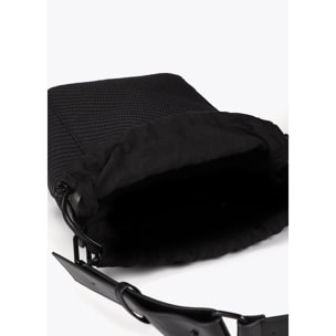 Borsa Hobo in Tessuto ed Effetto Pelle