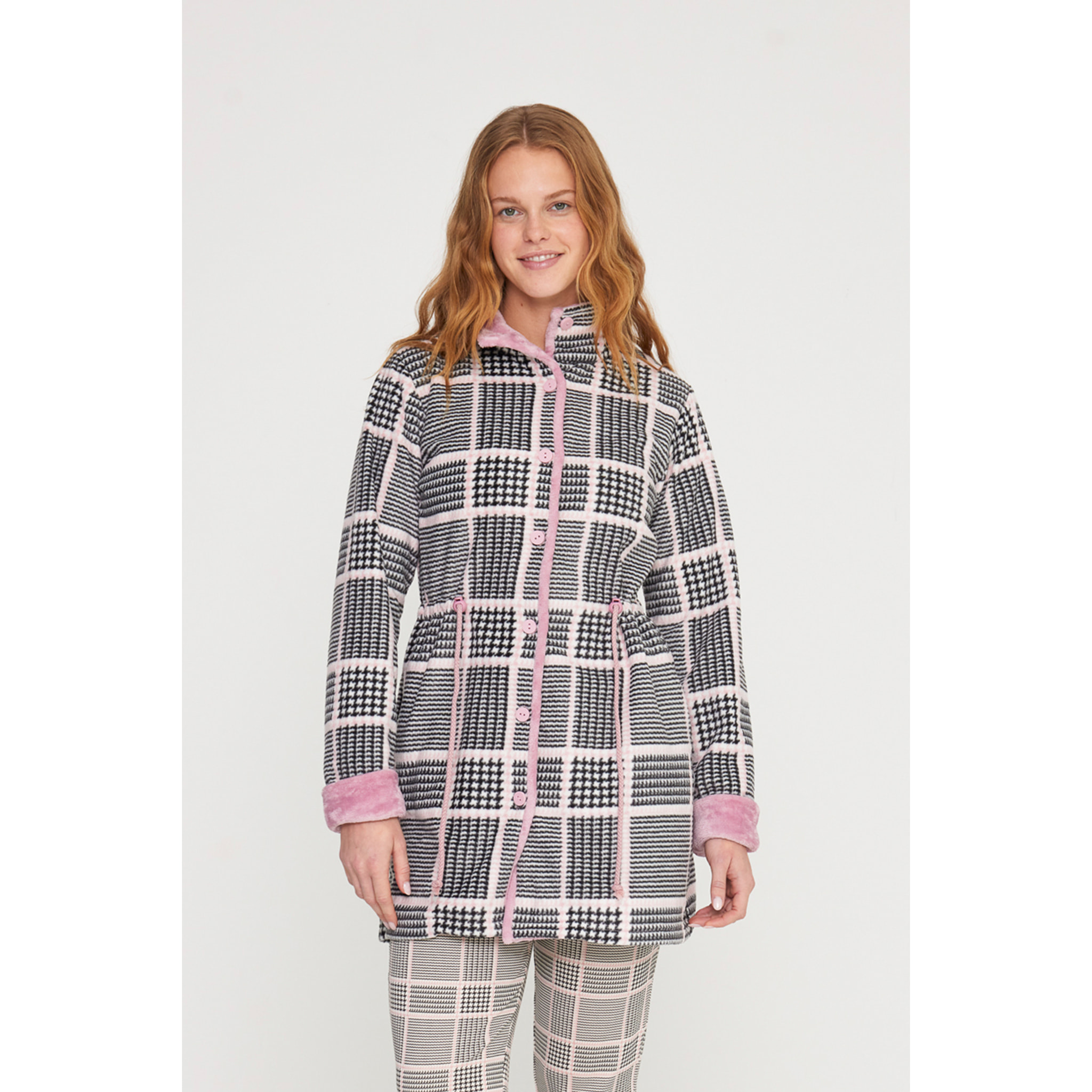 Vestaglia donna favorite in pile con bottoni Noidinotte