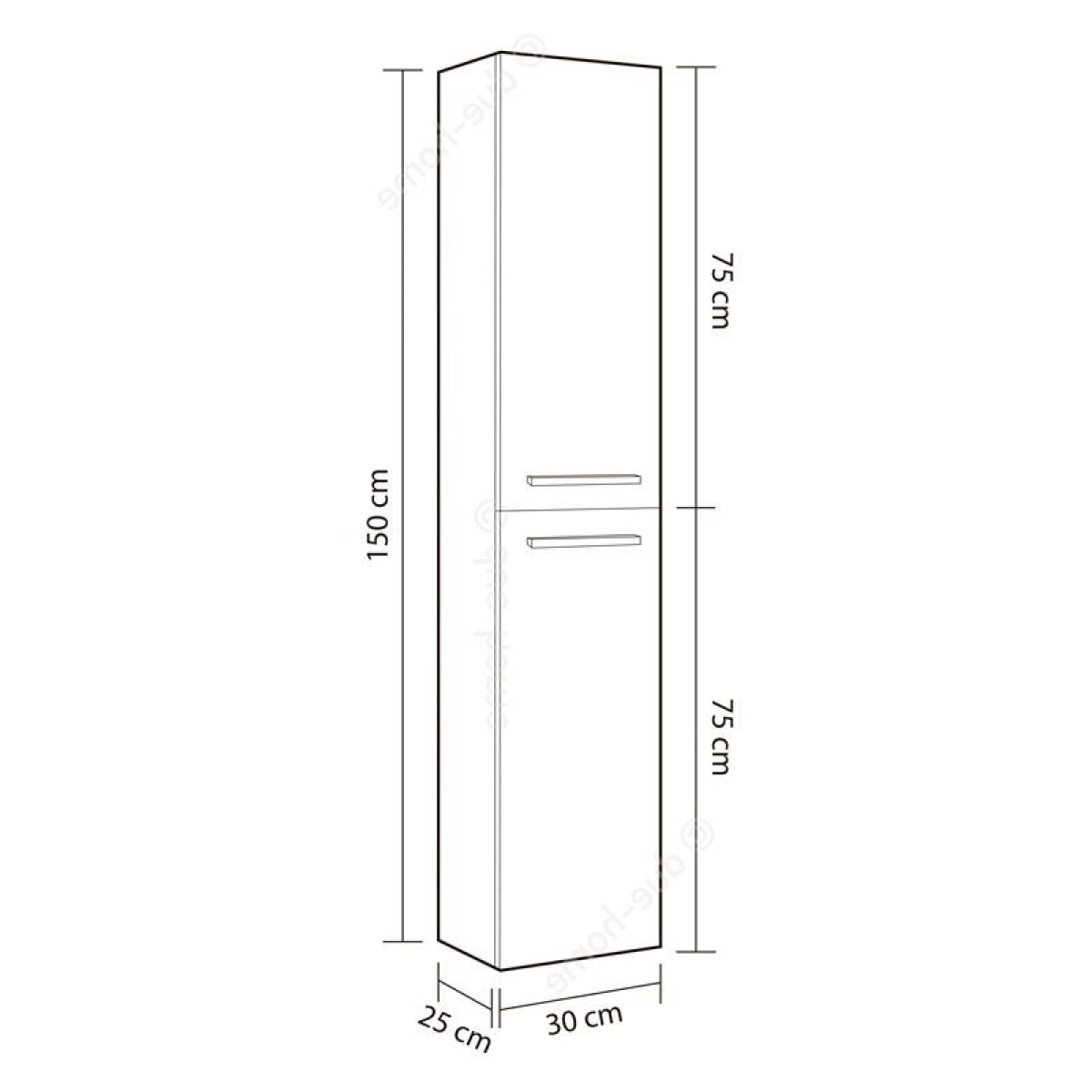 Columna de baño cemento Athena 2 puertas Cemento