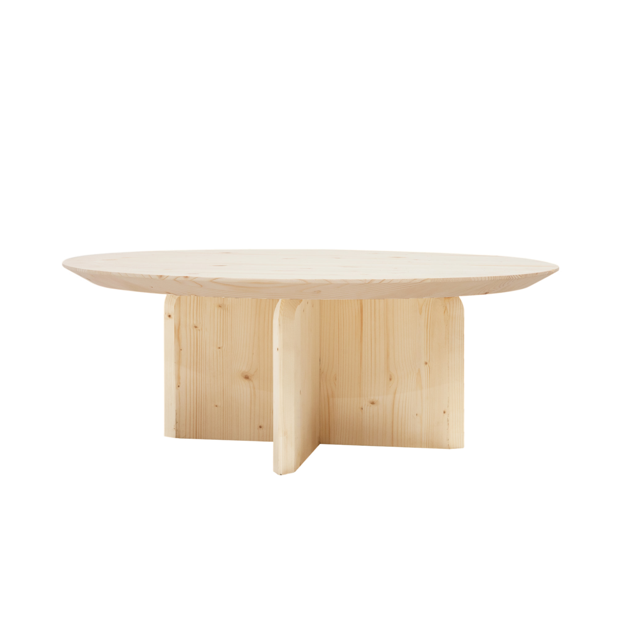 Table basse ronde en bois massif ton naturel en différentes tailles