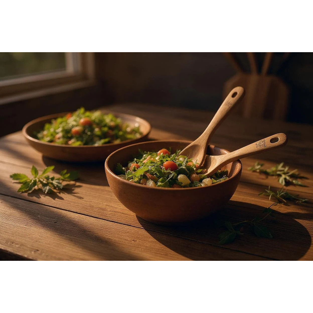 Couverts à salade en bois d'acacia SKOV