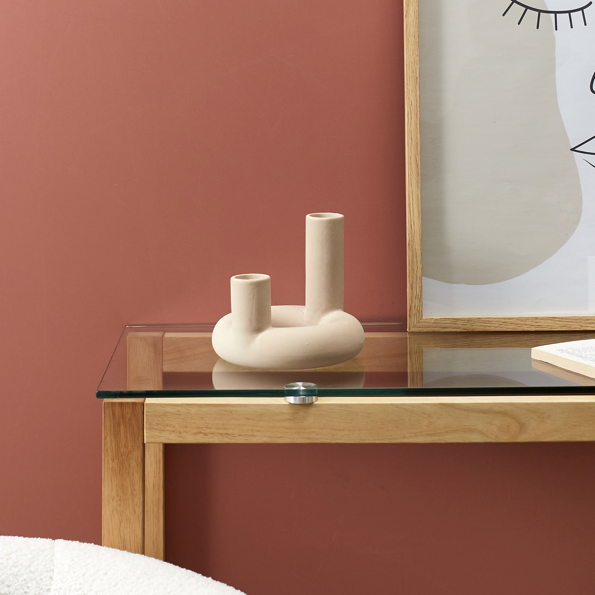 Vase Ceramique 2 Tubes Arty Nude