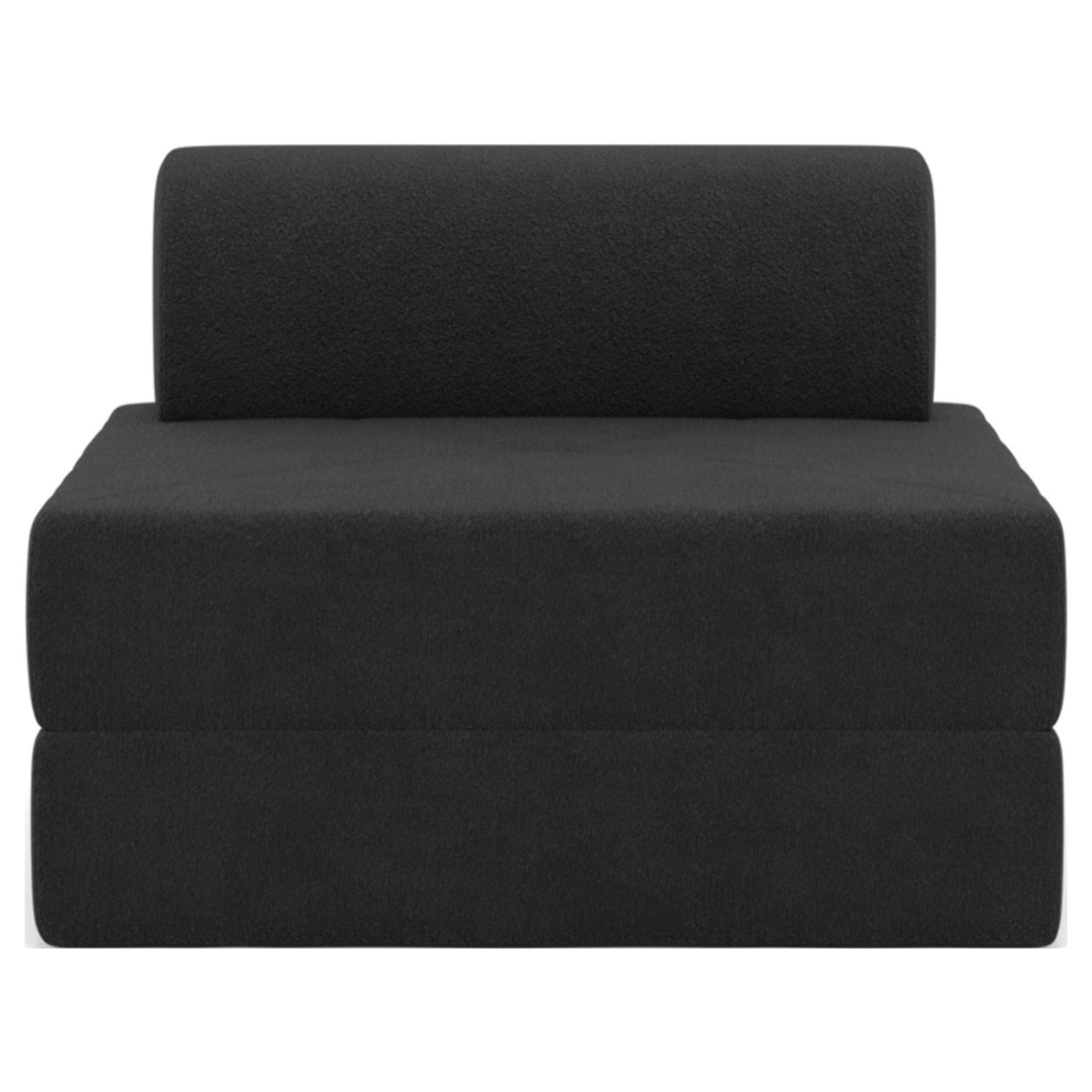 Edna - fauteuil convertible déplimousse en tissu bouclette - Noir