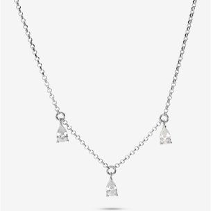 Collana in Argento 925 con Ciondoli a Goccia in Cubic Zirconia
