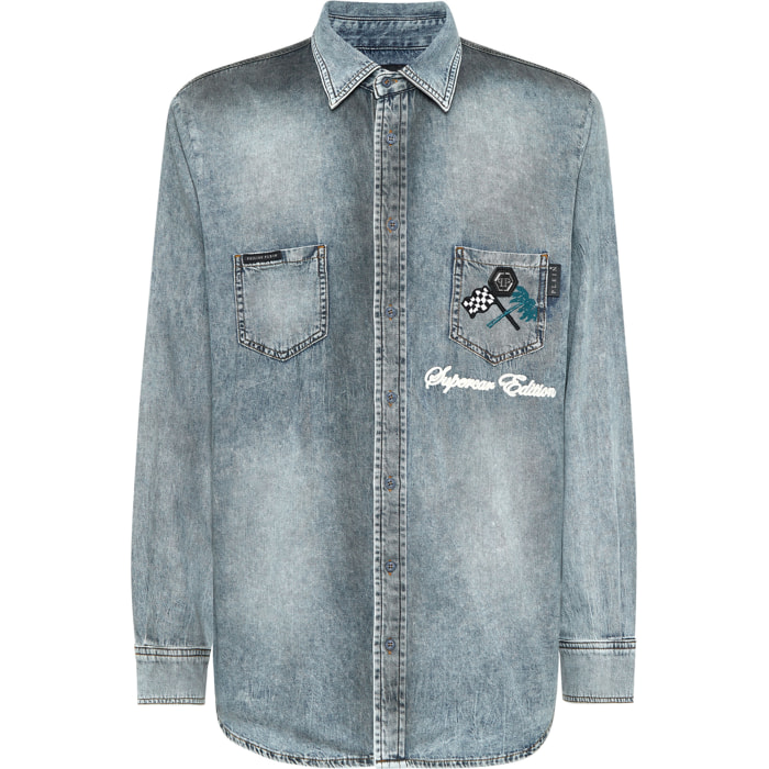 PHILIPP PLEIN Camisa vaquera RACING