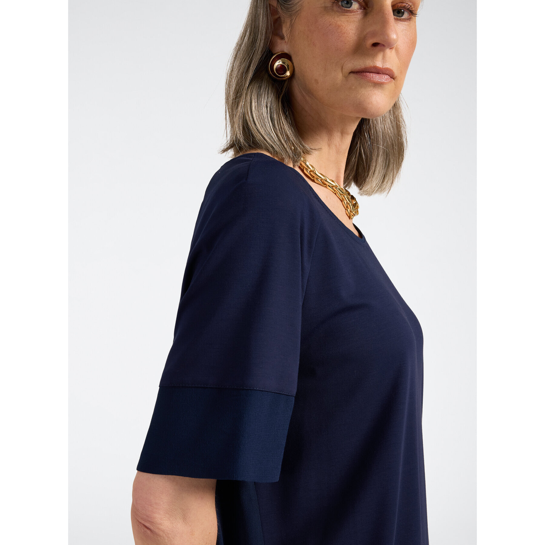 Elena Mirò - T-shirt con bottoni sul retro - Blu