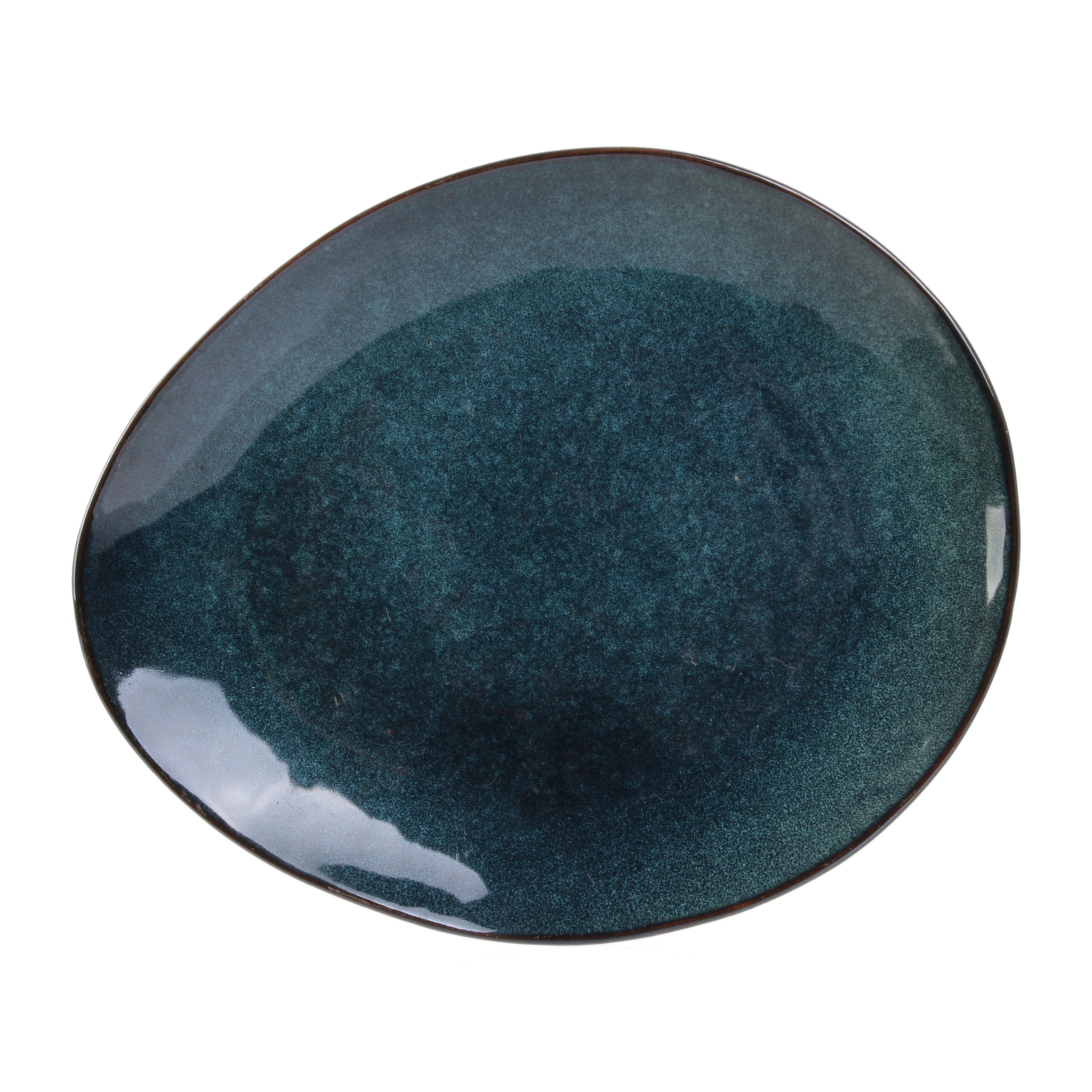 Assiette Galet 22x18cm Au Gres Du Temps Bleu