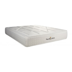 Ensemble Windsor double Sommier monobloc en tissu - pieds bois + c_deco_box_spring cm d'épaisseur - Matelas à Ressorts ensachés et mémoire de forme de 26cm d'épaisseur