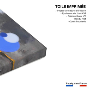 Tableau abstrait circle yellow blue Toile imprimée
