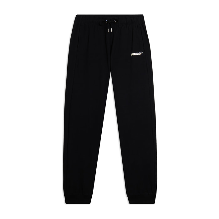 Pantaloni comfort fit con polsini e vita con coulisse