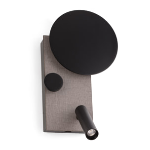 KLEE Lampe applique gauche gris avec lecteur