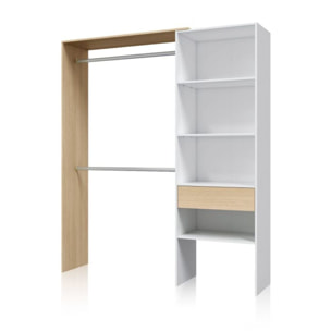 Armario Vestidor Aura Blanco Artik (Blanco Mate) - Roble Canadian