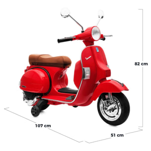 Moto eléctrica niños VESPA RED moto de bateria infantil 6V +3 años