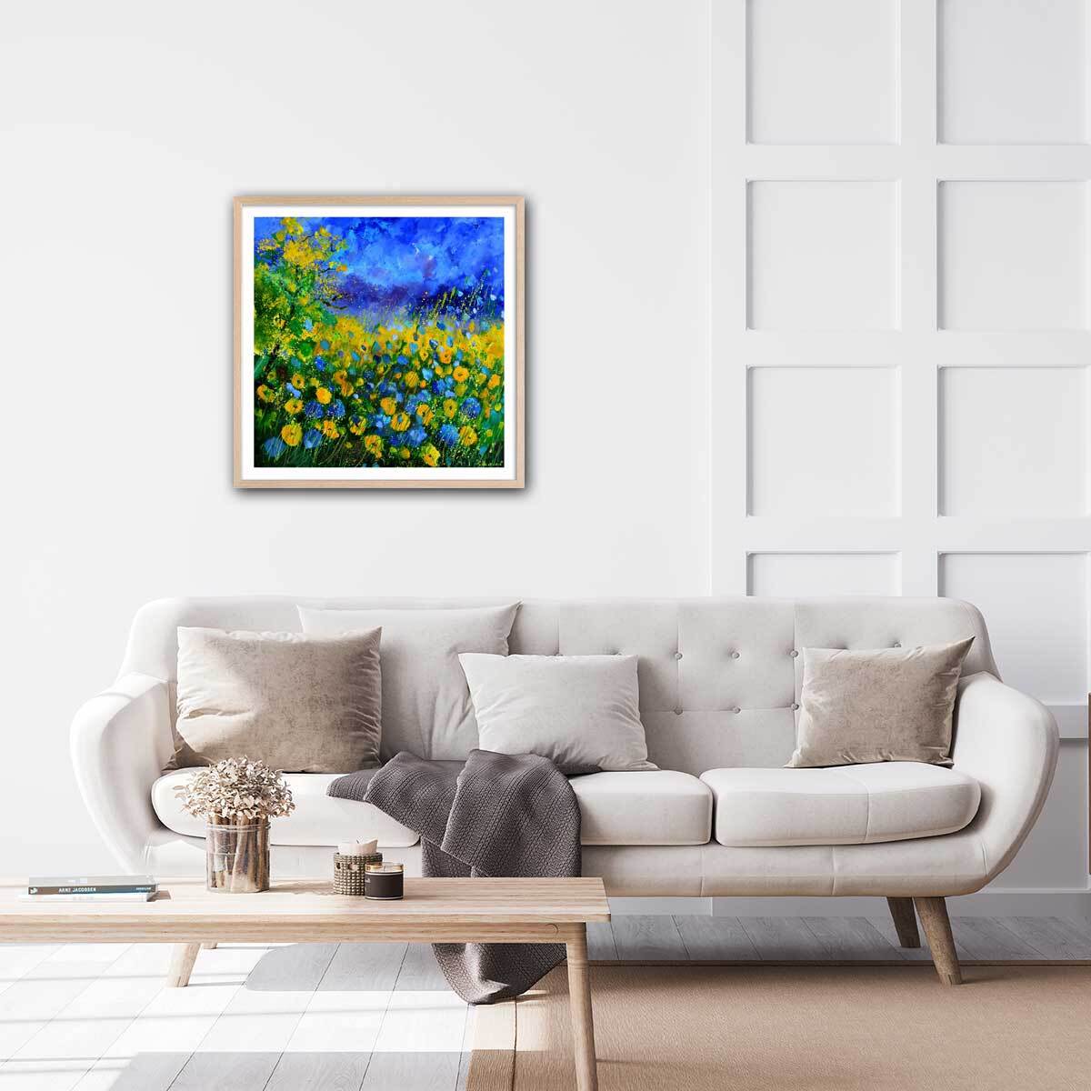 Affiche  sauvages et  des champs Affiche + cadre en bois - Chêne