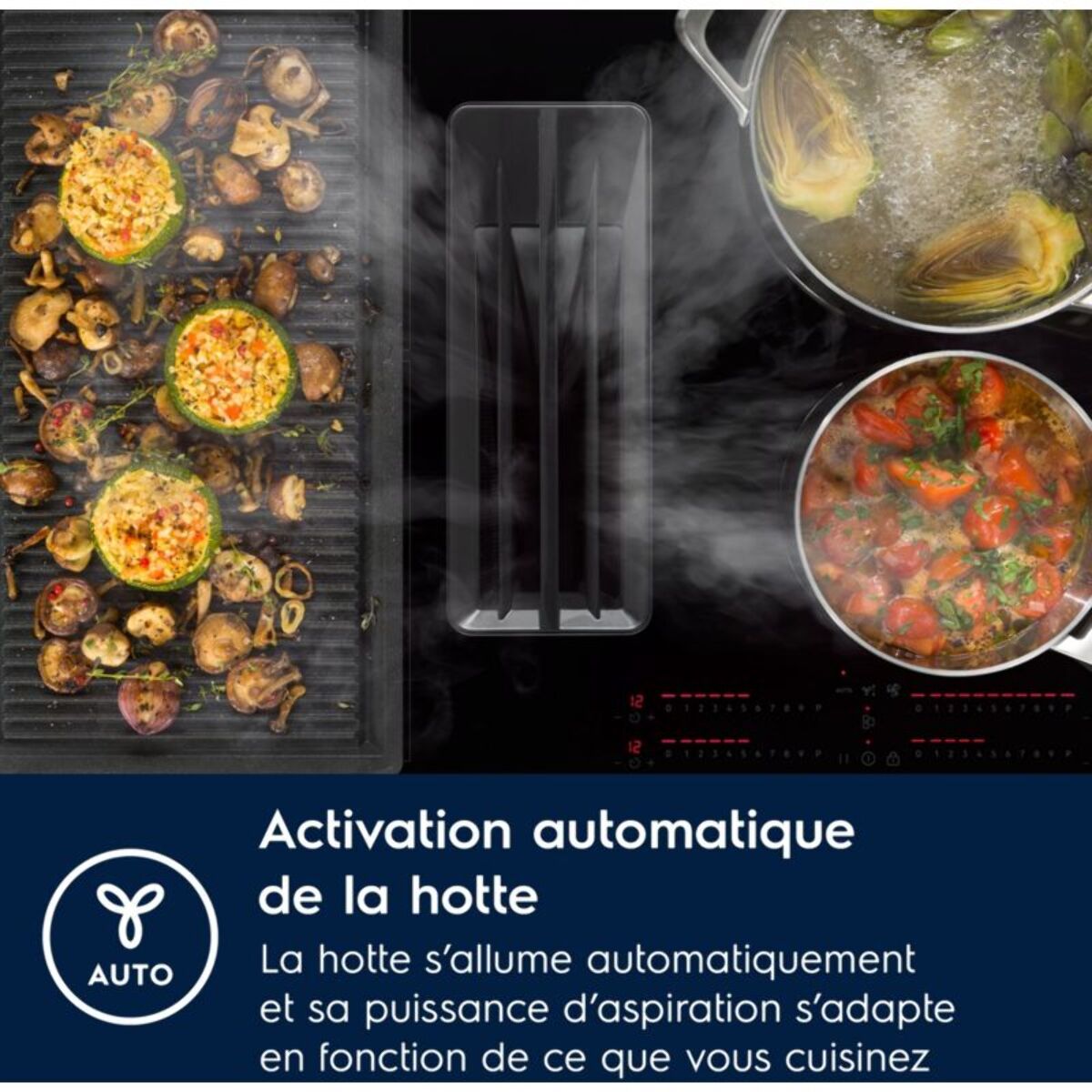 Plaque induction aspirante ELECTROLUX KCC73443 Bridge