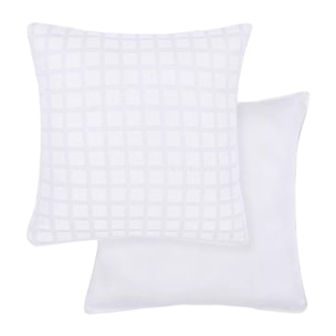Taie d'oreiller satin de coton motif jacquard blanc Allegria neige