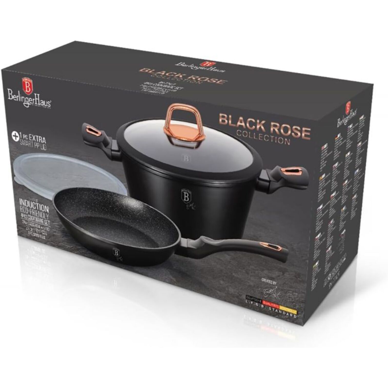 Batterie de cuisine 4 pièces Rose Noir BerlingerHaus BH-7741T