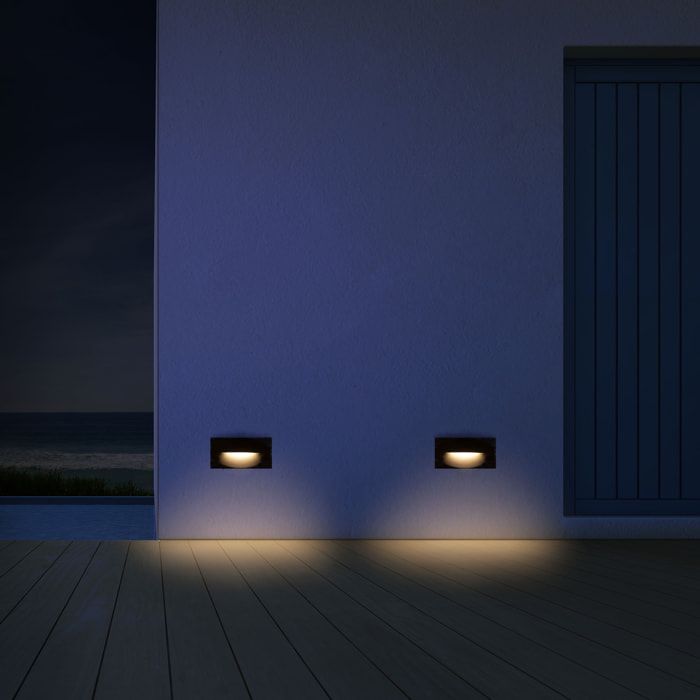Forlight Hide - Aplique de Pared LED Rectangular para Señalización de Caminos y Rodapiés con Luz Neutra 4000K Color Gris Urbano