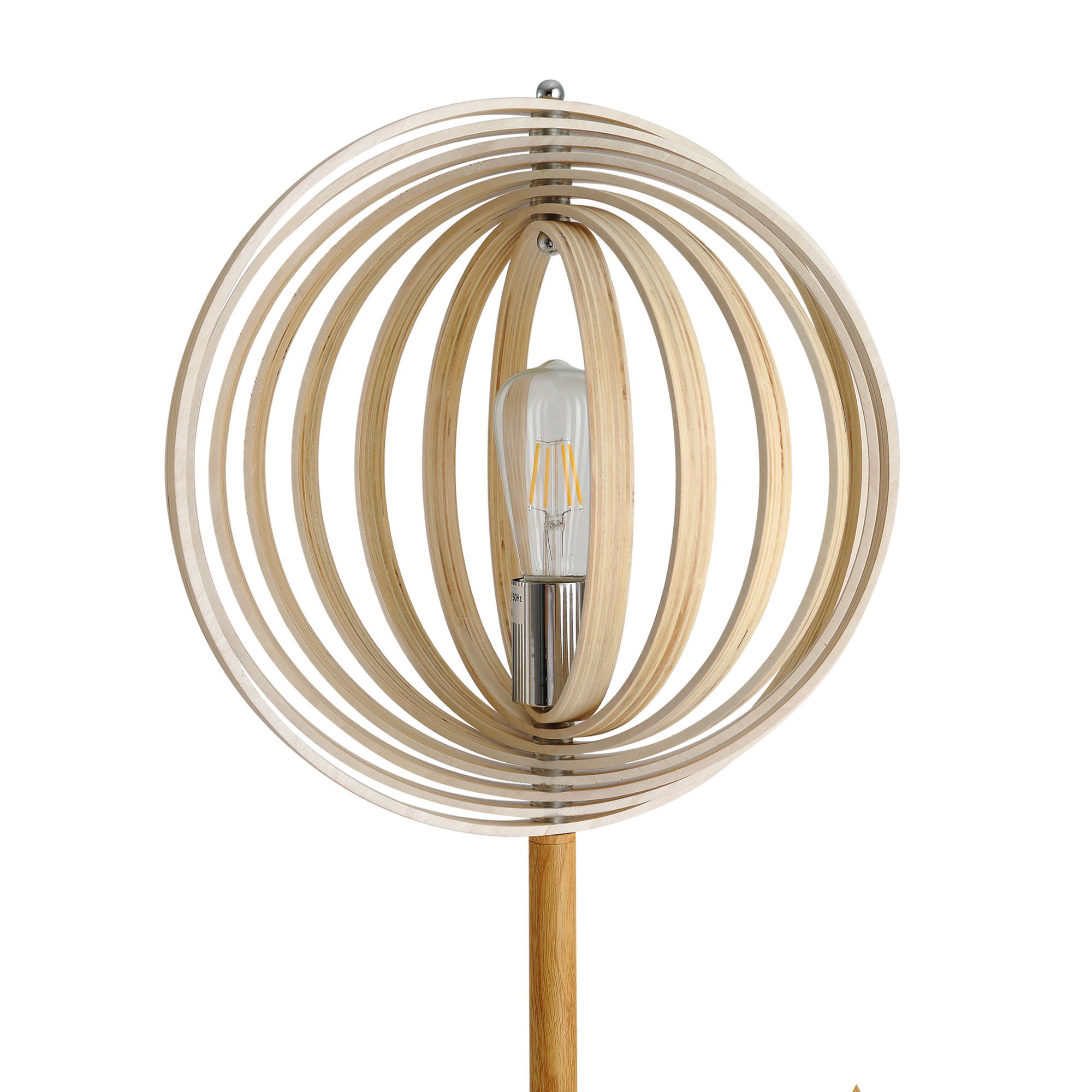 Lampadaire sur Pied Circulaire 40 W Max. Abat-Jour bois naturel clair dim. Ø 38 x 160 cm