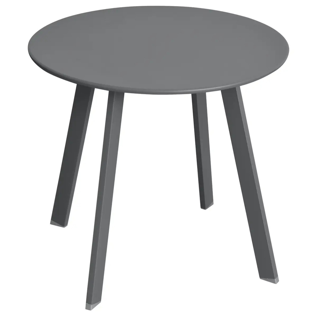Table d'appoint de jardin ronde "Saona" graphite mat 50x45cm en acier cataphorèse