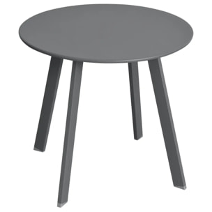 Table d'appoint de jardin ronde "Saona" graphite mat 50x45cm en acier cataphorèse