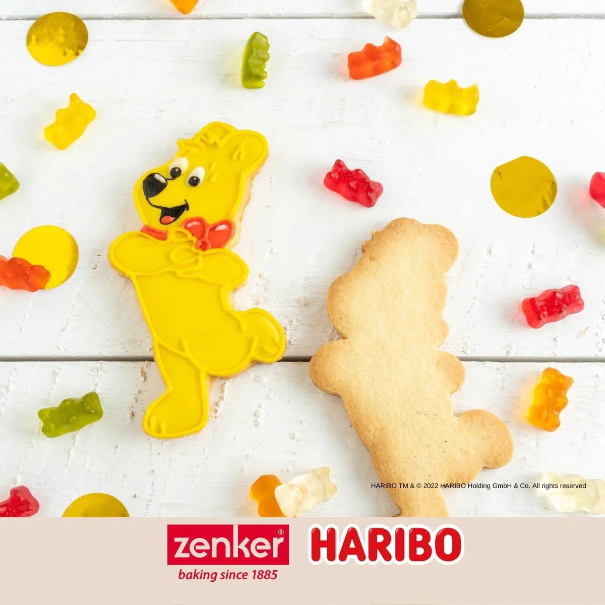 Lot de 2 emporte-pièces en inox motif ourson doré Zenker Haribo