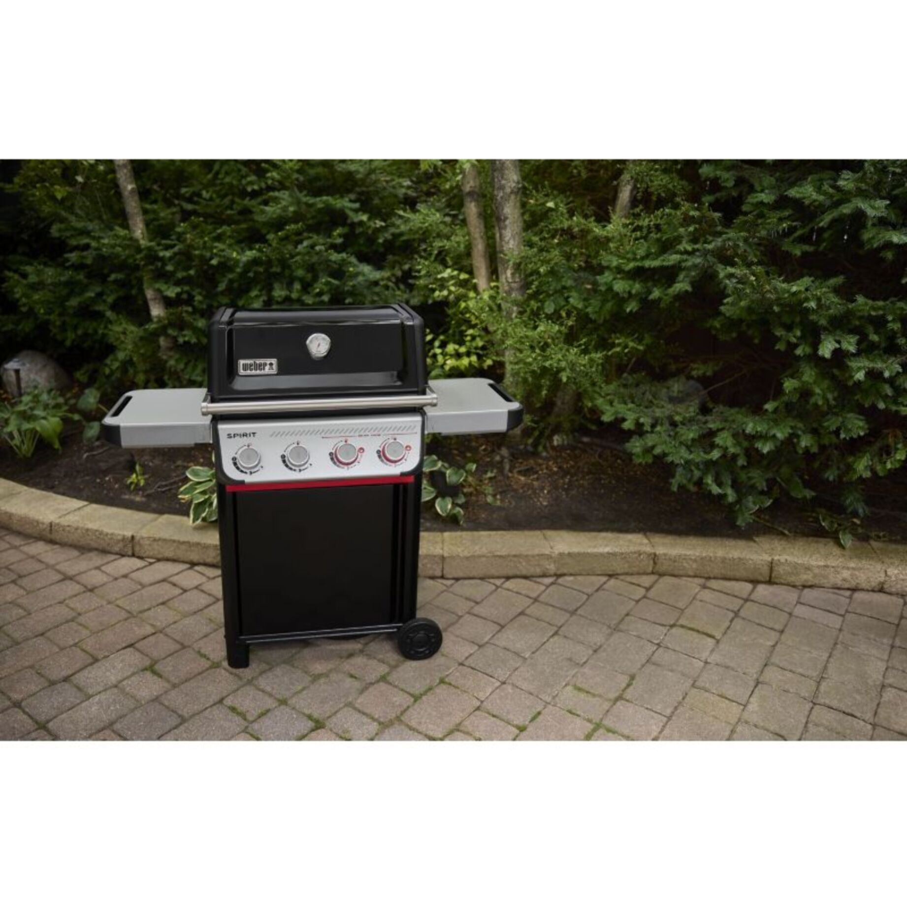 Barbecue gaz WEBER Spirit E-425 mix black grill et plancha sur chariot, 61x45 cm