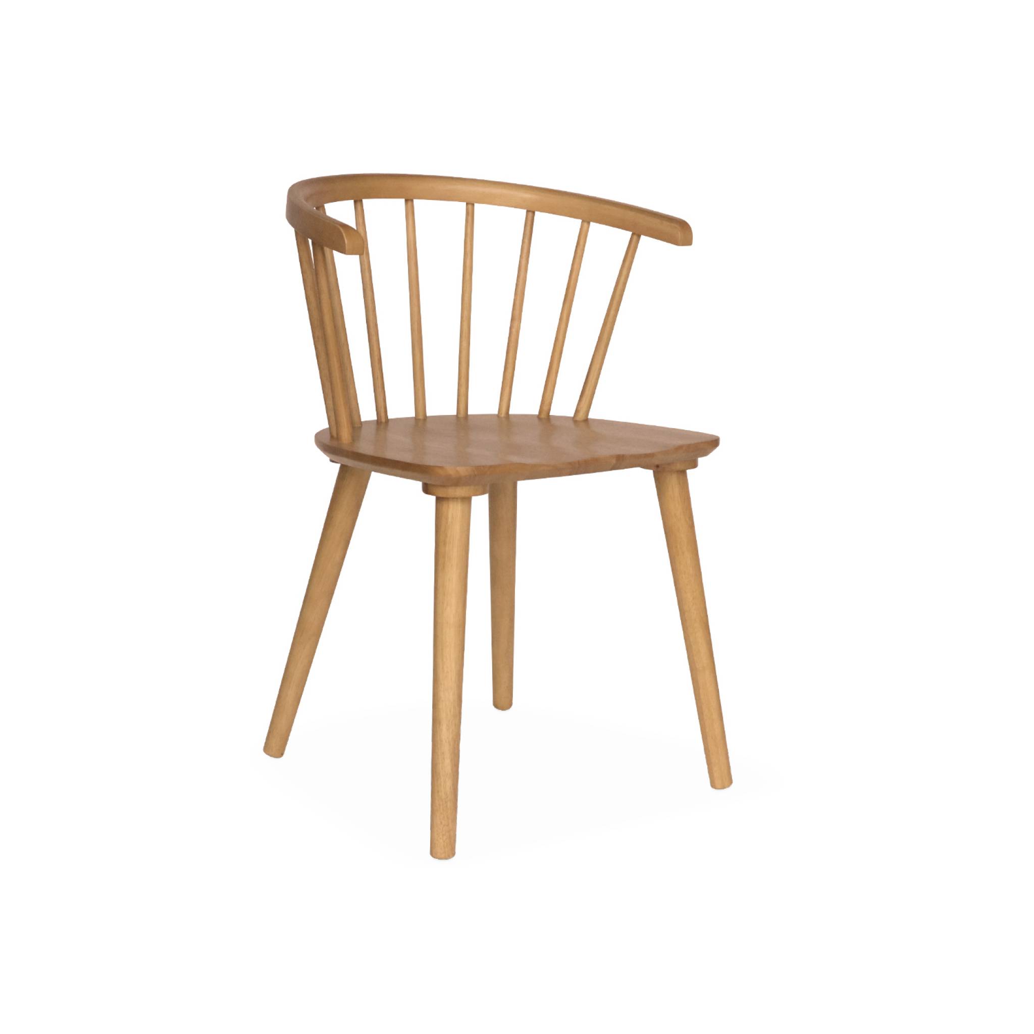Lot de 2 chaises naturelles à barreaux en bois et contreplaqué. Paula. L 51 x P 53 x H 75cm