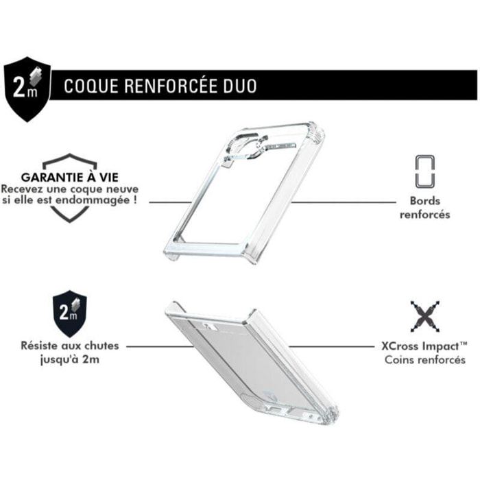 Coque FORCE CASE Z Flip 5 Duo Transparent