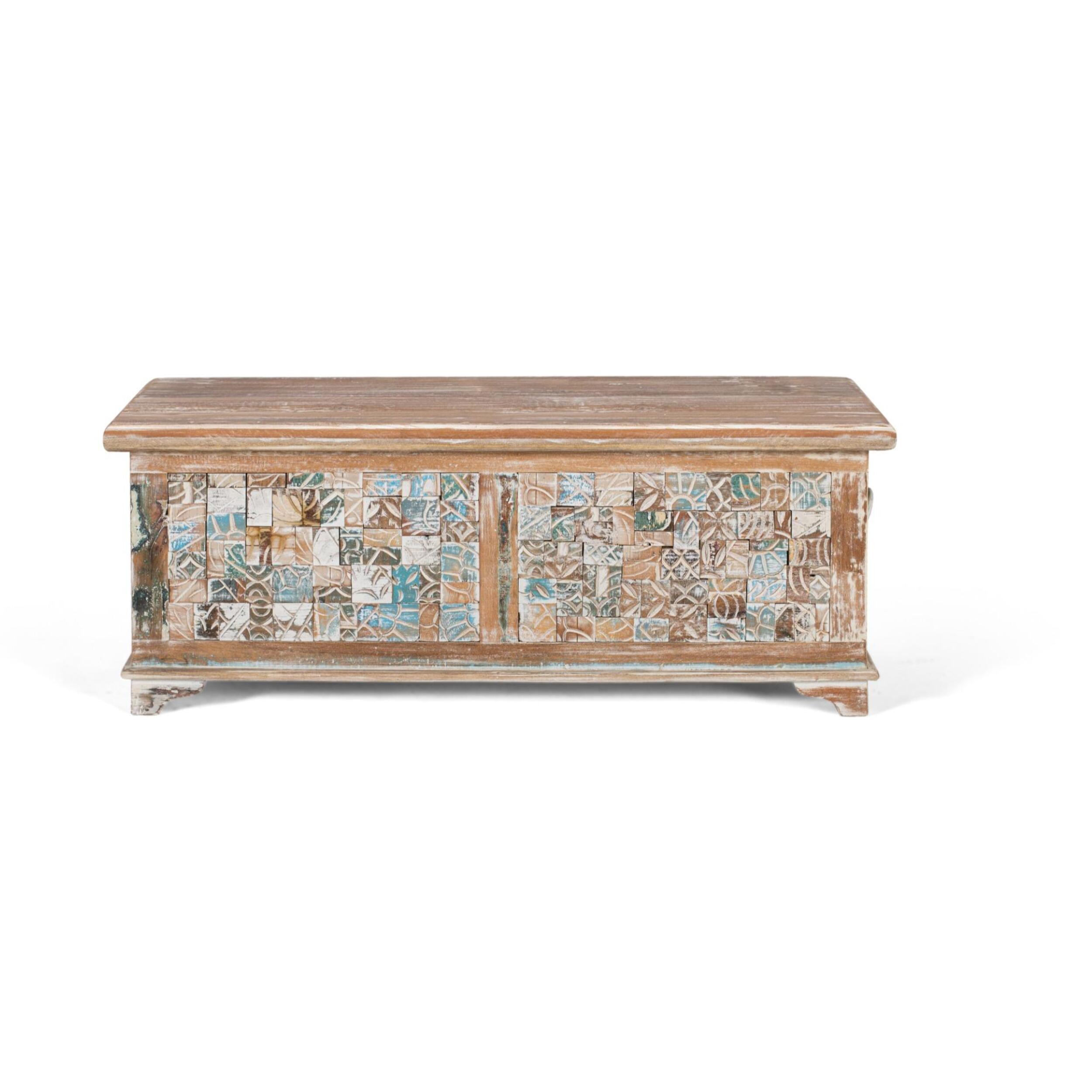 Baúl - madera de mango y madera reciclada - 41x106x36cm