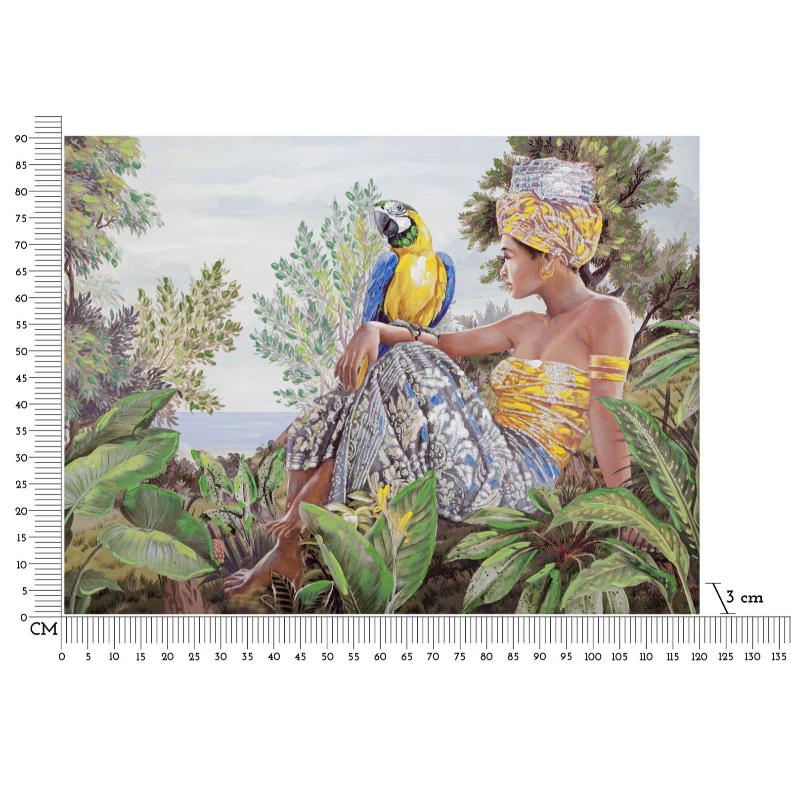 DIPINTO SU TELA KENDA ORIZZONTALE CM 120X3X90