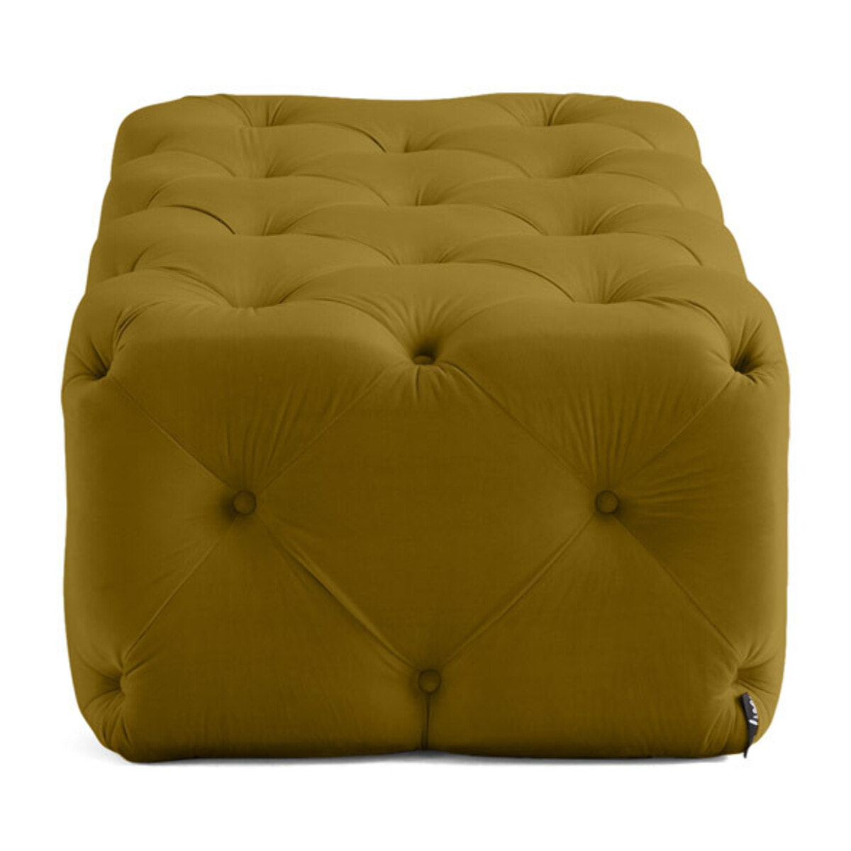 Gallata - pouf Chesterfield - en velours - Jaune