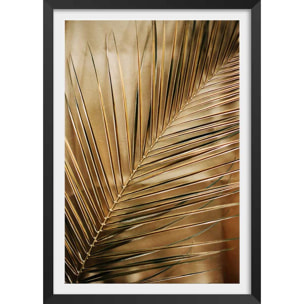 Affiche deco golden palm Affiche + cadre en bois - Noir