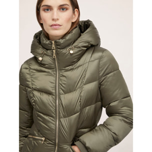 Motivi - Chaqueta acolchada con capucha y doble cremallera - Verde militare
