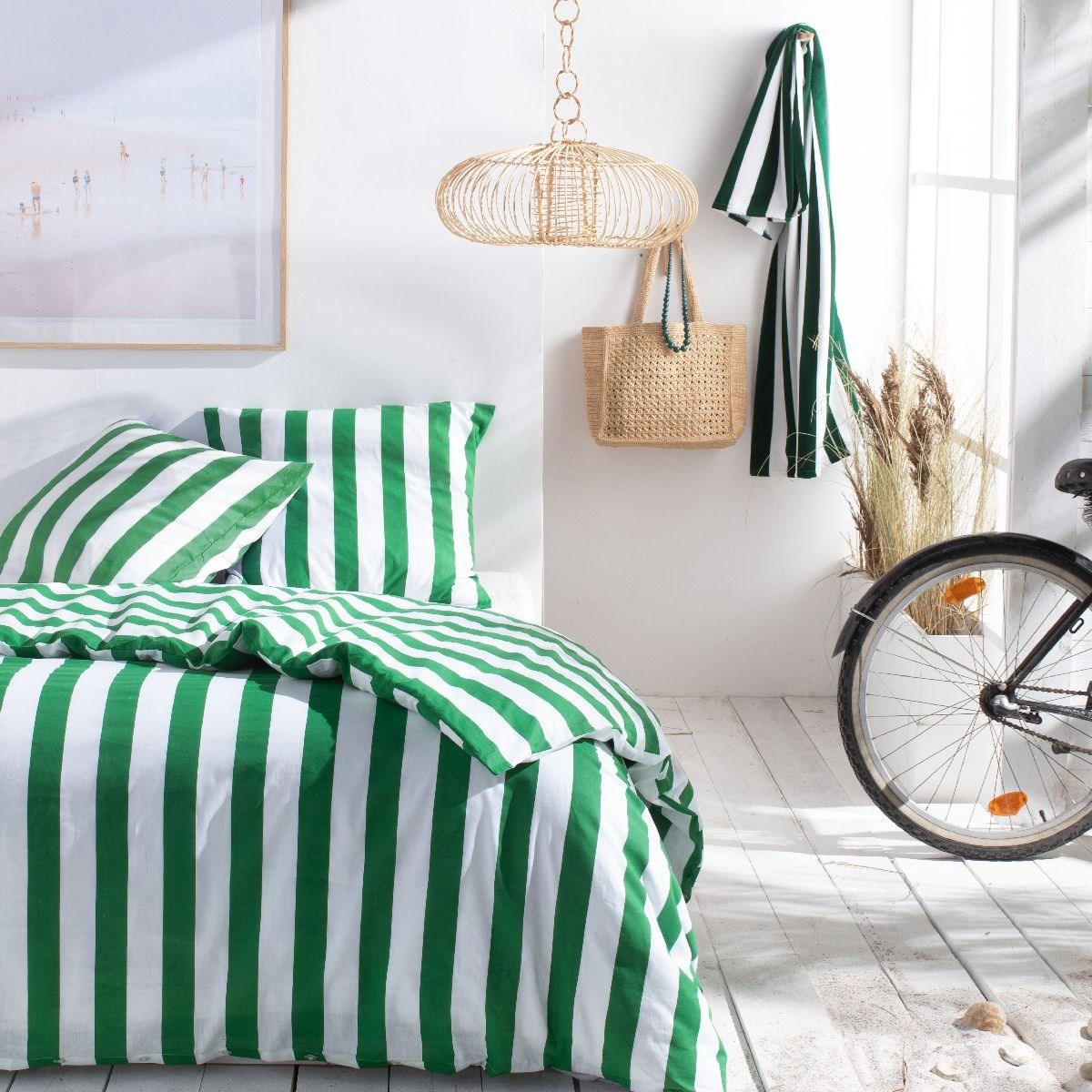 Parure de lit SUMMER STRIPES vert