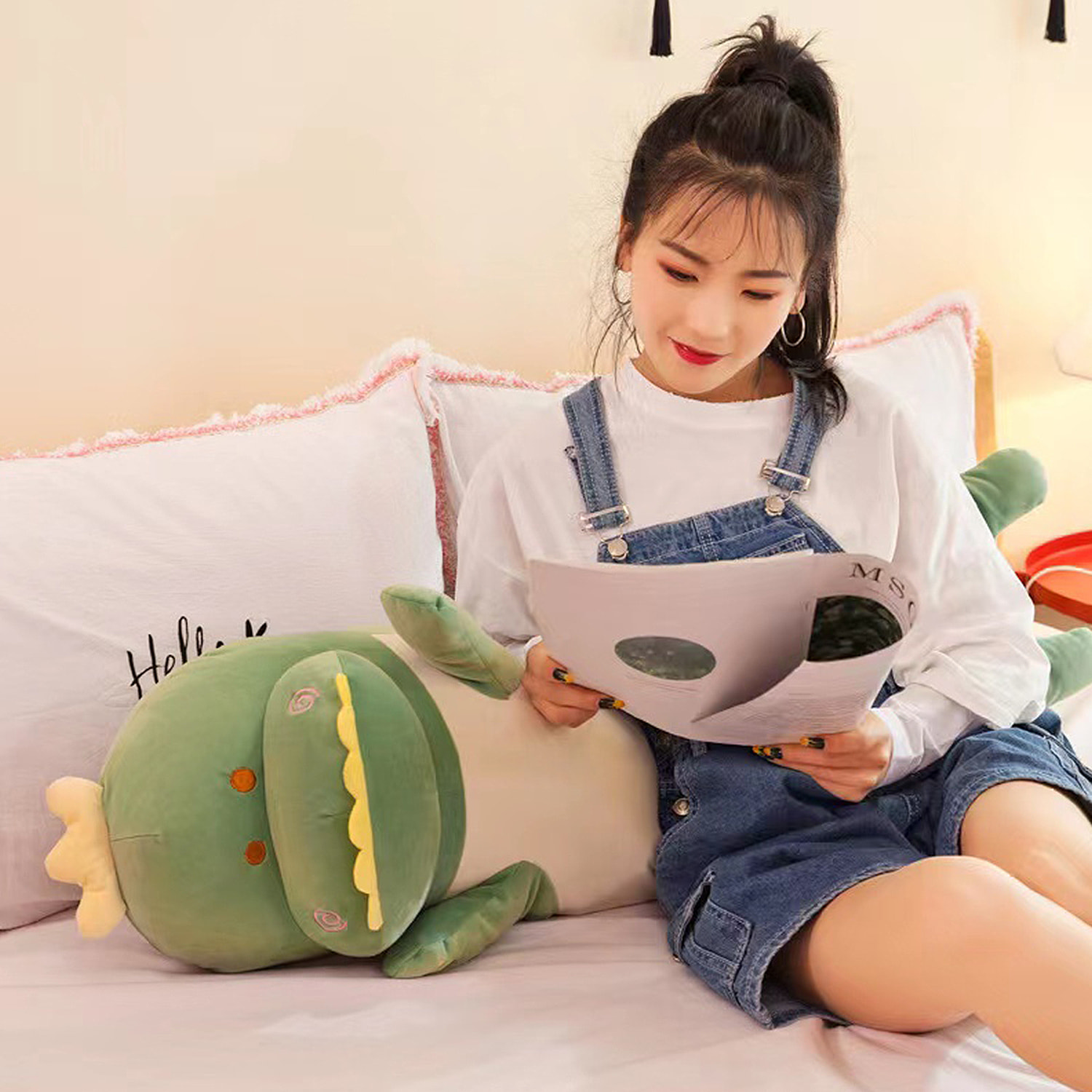 Cuscino extra morbido e soffice design Dinosaurio 70cm.